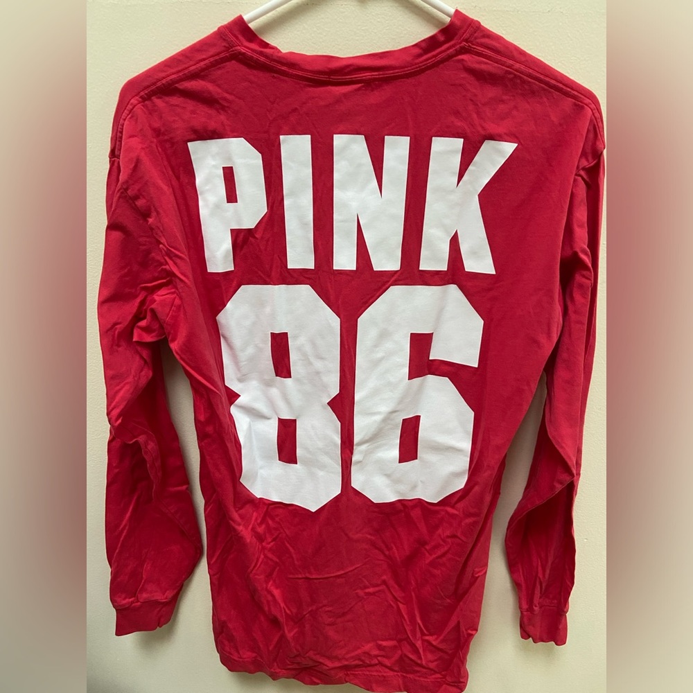 PINK Victorias Secret Ling Sleeve Pocket Tee; XS - Picture 3 of 4